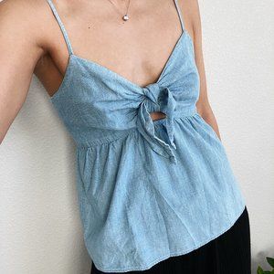 Madewell Tie-front Denim Cami Top